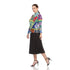 High Neck Waffle Pattern Print Top  - T1233